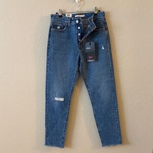 Levi's Wedgie Blue Denim Jeans Distressed Size 26 NWT